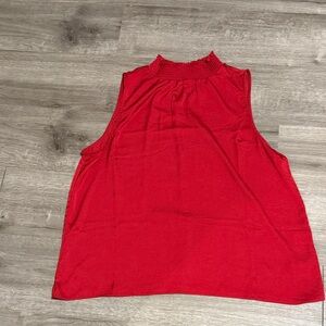 Chic Red Sleeveless Women's Blouse